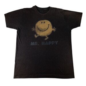 Mr Happy Graphic T Shirt Mens Womens Unisex Retro Cartoon Character Tee